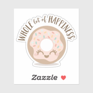 Sticker Plein de bonheur mignon Kawaii style Donut