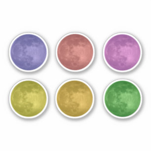 Sticker Pleine lune arc-en-ciel