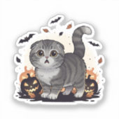 Sticker Plier à carence - Plier écossais mignon Halloween  (Recto)