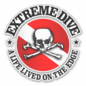 Sticker Plongée extrême (crâne) (Devant)