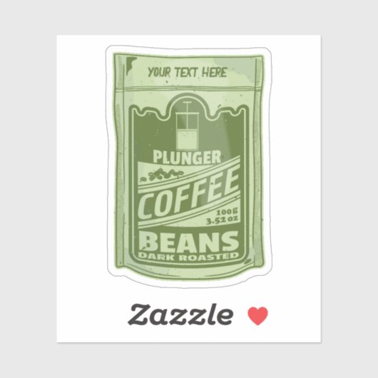 Sticker Plongeur café pop art emballage alimentaire illust (Feuille)