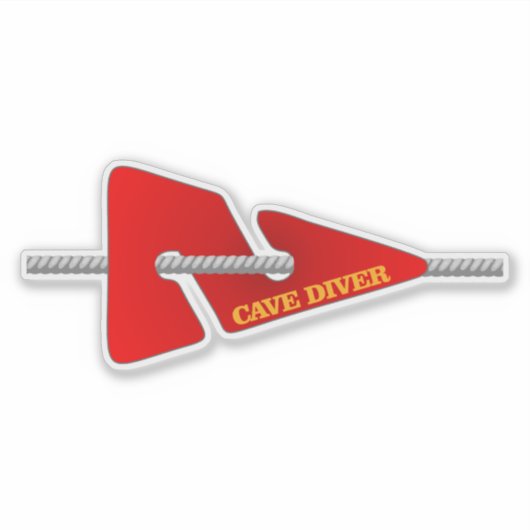 Sticker Plongeur de grotte (marqueur de ligne) (Devant)