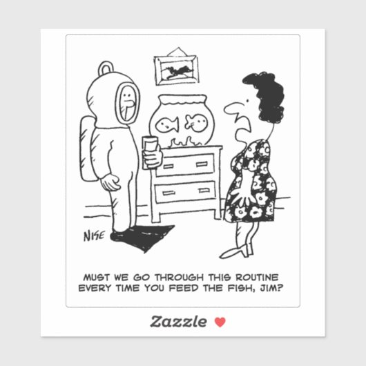 Sticker Plongeur sous-marin dans la plongée nourrit des po (Feuille)