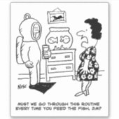 Sticker Plongeur sous-marin dans la plongée nourrit des po (Devant)