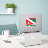 Sticker Plongez aux Maldives (place) (Ordinateur portable sur le bureau)