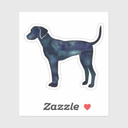 Sticker Plott Hound Noir Aquarelle Silhouette (Feuille)