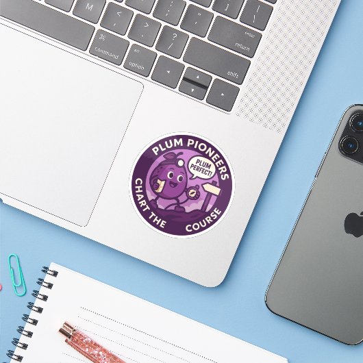 Sticker Plum Perfect Explorer Navigation (Ordinateur portable avec iPhone)