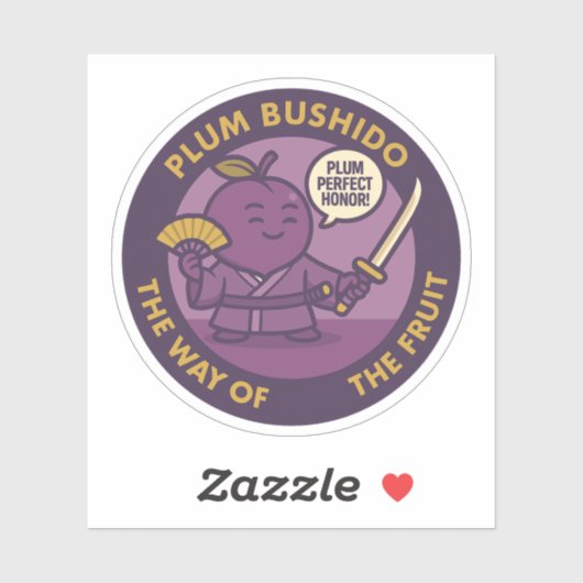 Sticker Plum Perfect Honor Samurai Fruit  (Feuille)