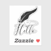 Sticker Plume d'oie bonjour (Feuille)