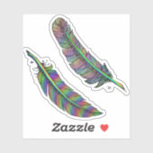 Sticker Plumes arc-en-ciel (Feuille)
