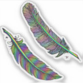 Sticker Plumes arc-en-ciel (Devant)