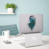 Sticker Plumes de paon Peacocks Turquoises (Ordinateur portable sur le bureau)
