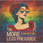 Sticker Plus de fierté moins de préjugés Mois de la fierté (Devant)