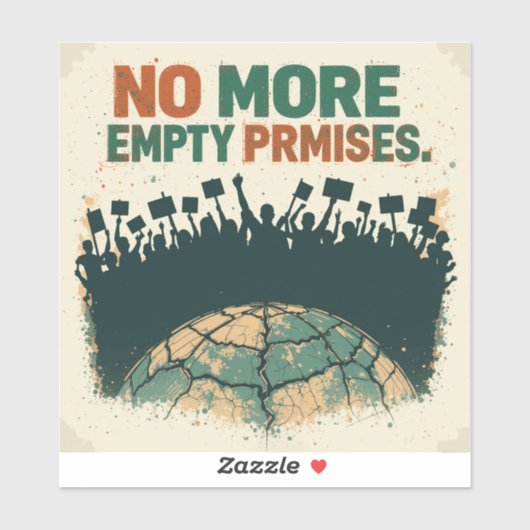 Sticker Plus de promesses vides" - Grève climatique Vintag (Feuille)