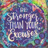 Sticker Plus puissant que l'Excusse amusant Blue Inspirivi (Devant)