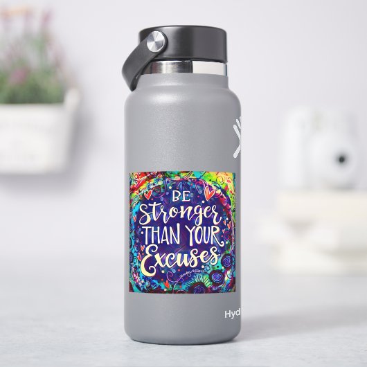 Sticker Plus puissant que l'Excusse amusant Blue Inspirivi (HydroFlask)