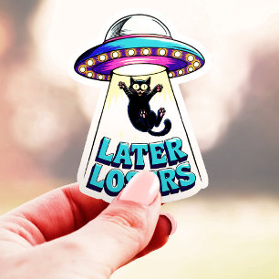 Sticker Plus tard Perdants Alien Chat Enlèvement Vinyl