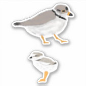 Sticker Pluvier de tuyauterie avec son Chick (Devant)