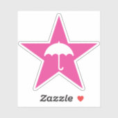 Sticker Pluviophile étoile (rose) (Feuille)