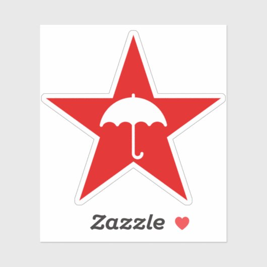 Sticker Pluviophile étoile (rouge) (Feuille)