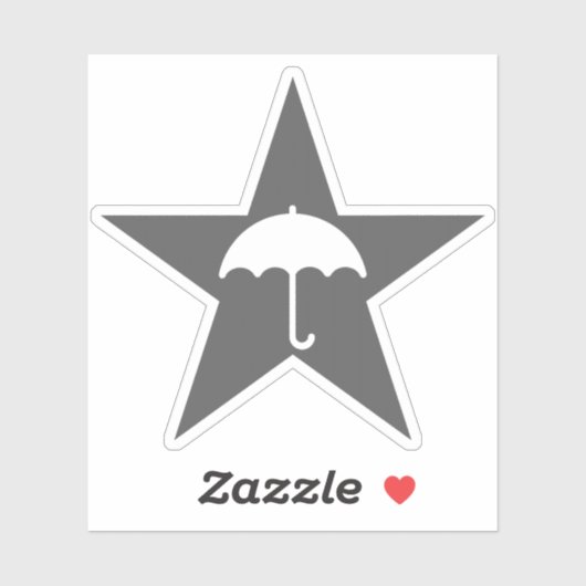 Sticker Pluviophile Star (gris) (Feuille)