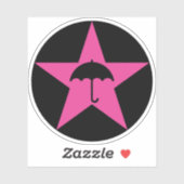 Sticker Pluviophile Star v2 (rose) (Feuille)