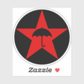 Sticker Pluviophile Star v2 (rouge) (Feuille)