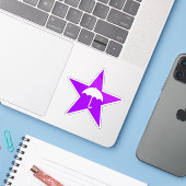 Sticker Pluviophile Star (violet) (Ordinateur portable avec iPhone)