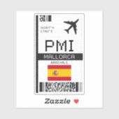 Sticker PMI Mallorca Boarding Pass - Espagne Travel (Feuille)