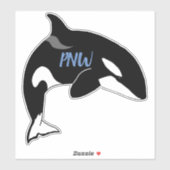 Sticker PNW Pacific Northwest Killer Whale Orca (Feuille)