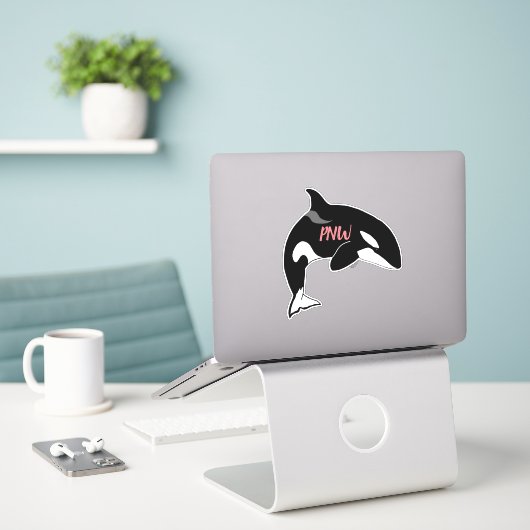 Sticker PNW Pacific Northwest Killer Whale Orca (Ordinateur portable sur le bureau)