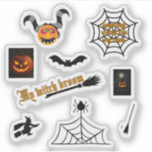 Sticker Pochette ronde avec monstre drôle (Devant)