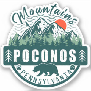 Sticker Pocono Mountains Pennsylvanie - Souvenirs rétro