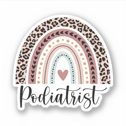 Sticker Podiatriste Arc-en-ciel, Dons Podiatristes Drôle (Devant)