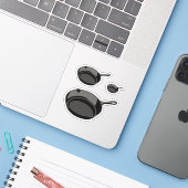 Sticker poêle à fonte (Ordinateur portable avec iPhone)