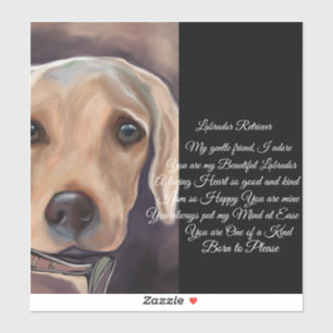 Sticker Poésie du Labrador Retriever