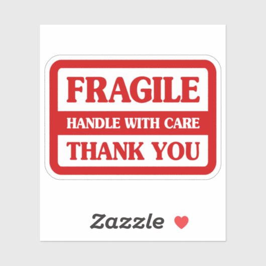 Sticker Poignée Fragile Avec Soin (Feuille)