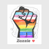STICKER POING DE FIERTE DU PROGRES LGBTQ (Feuille)