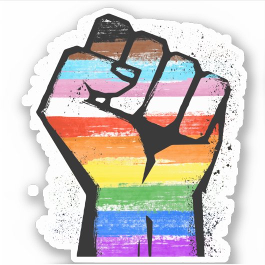 STICKER POING DE FIERTE DU PROGRES LGBTQ (Devant)