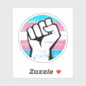 Sticker Poing de Fierté Trans Imprimé Cercle (Feuille)