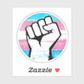 Sticker Poing de Fierté Trans Imprimé Cercle (Feuille)