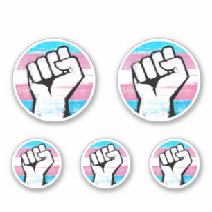 Sticker Poing de Fierté Trans Imprimé Cercle