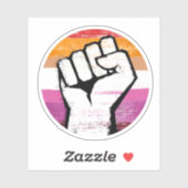 Sticker Poing de la fierté lesbienne impression cercle (Feuille)
