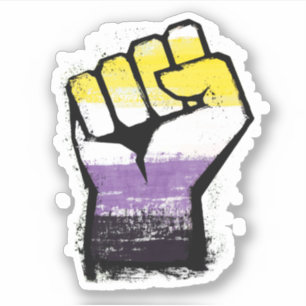 Sticker Poing de la fierté non binaire de protestation