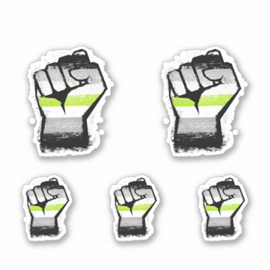Sticker Poing de protestation agender (Devant)