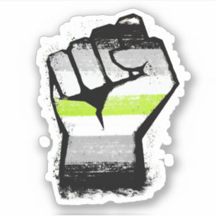 Sticker Poing de protestation agender