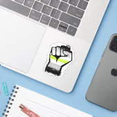 Sticker Poing de protestation agender (Ordinateur portable avec iPhone)