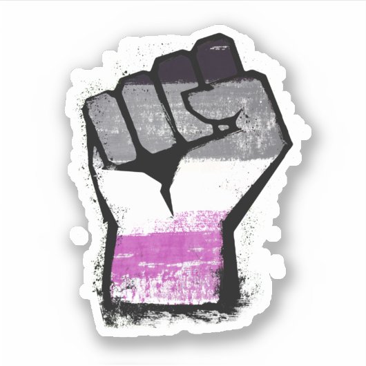 Sticker Poing de protestation asexué (Devant)