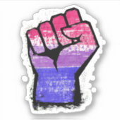 Sticker Poing de protestation bisexuel (Devant)