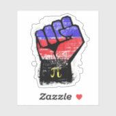 Sticker Poing de protestation de la Fierté polyamérale (Feuille)